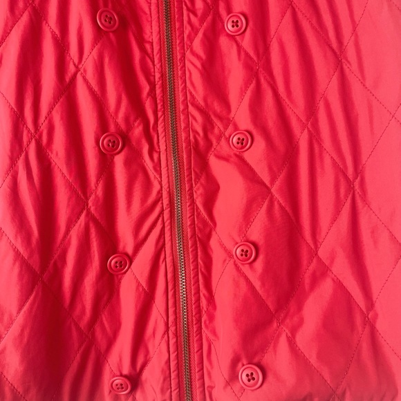 J Crew REVERSIBLE Blood orange Quilted Vest size M - Picture 7 of 8